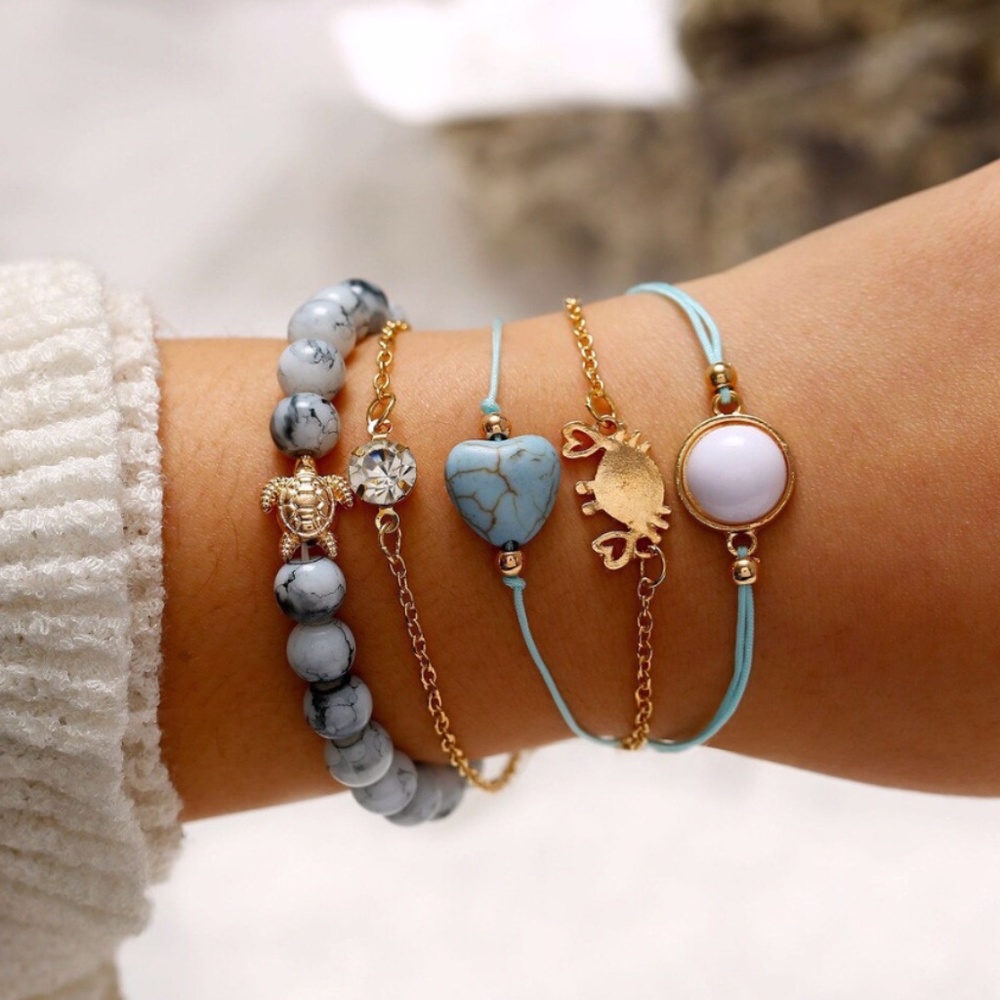 3/$30 - 5 Piece Layering Tropical Beach bracelet